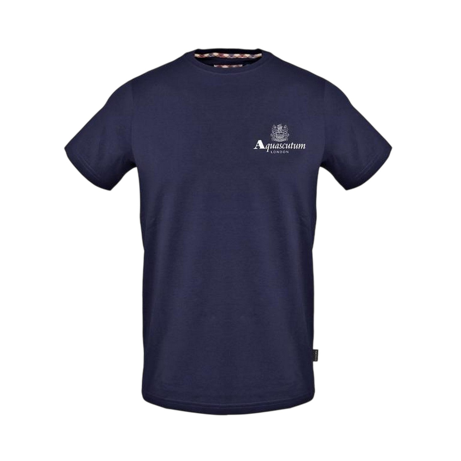Navy - Front - Aquascutum Mens Logo Printed Crew Neck T-Shirt
