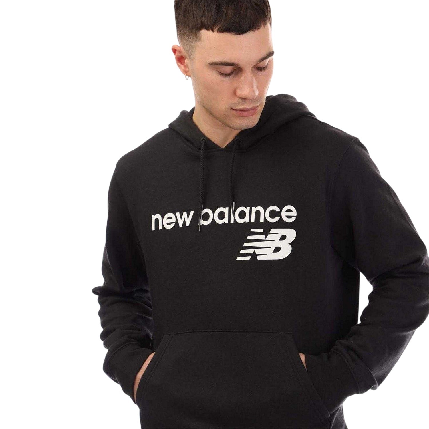 Black - Side - New Balance Mens Drawstring Hoodie