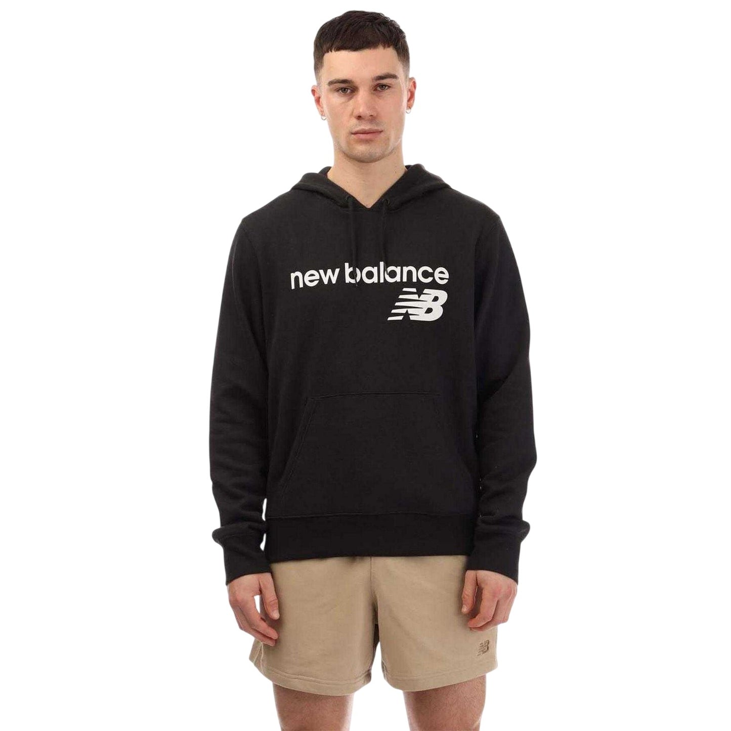 Black - Front - New Balance Mens Drawstring Hoodie