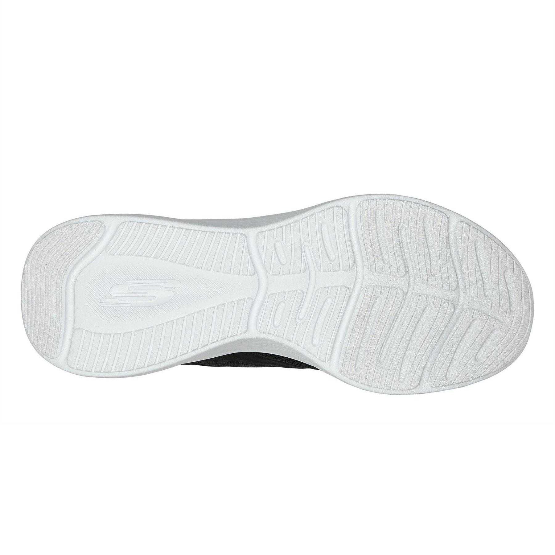Black-White - Lifestyle - Skechers Womens-Ladies Hotmelt Mesh Lace Up Trainers