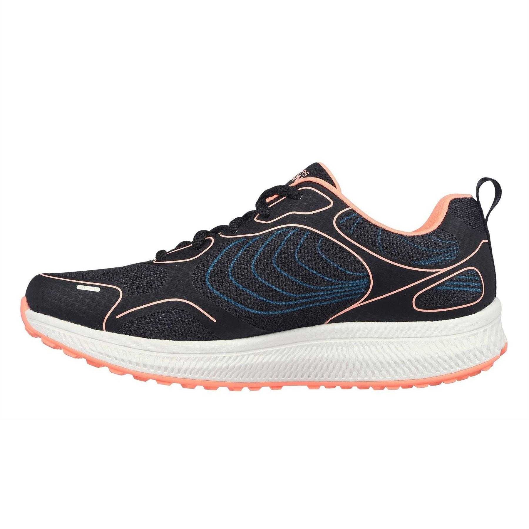 Black-Coral - Back - Skechers Womens-Ladies Everyday Neutral Road Shoes