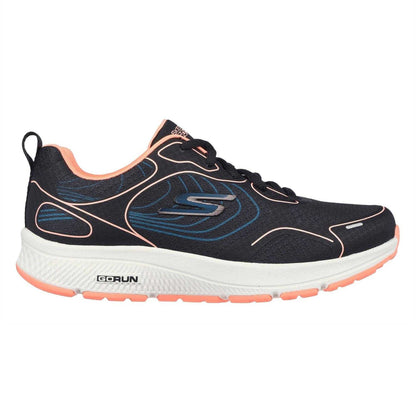Black-Coral - Side - Skechers Womens-Ladies Everyday Neutral Road Shoes