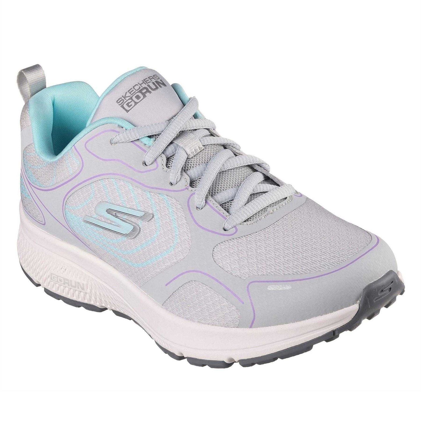 Grey-Blue - Front - Skechers Womens-Ladies Everyday Neutral Road Shoes