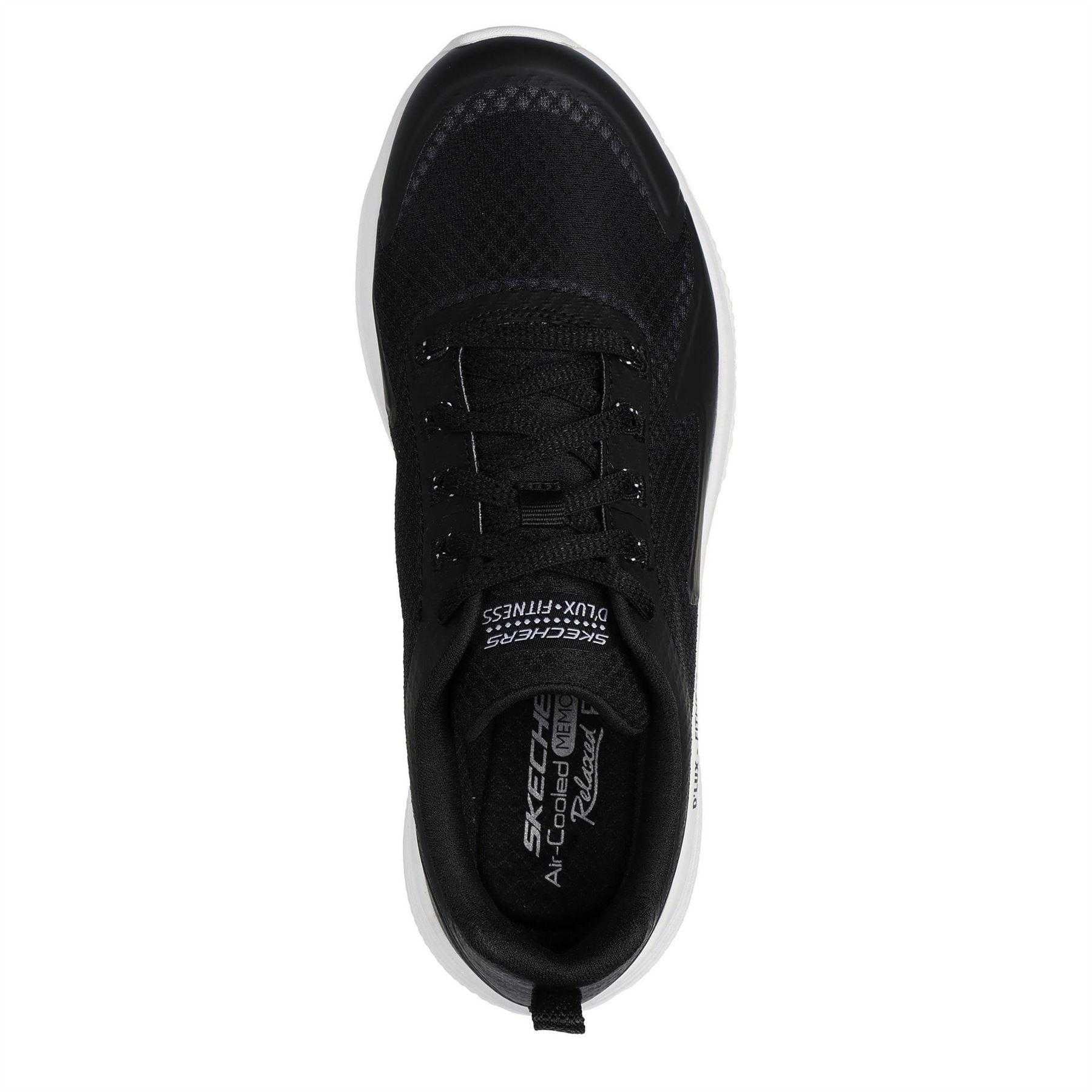 Black-White - Lifestyle - Skechers Womens-Ladies D´Lux Fitness Running Trainers