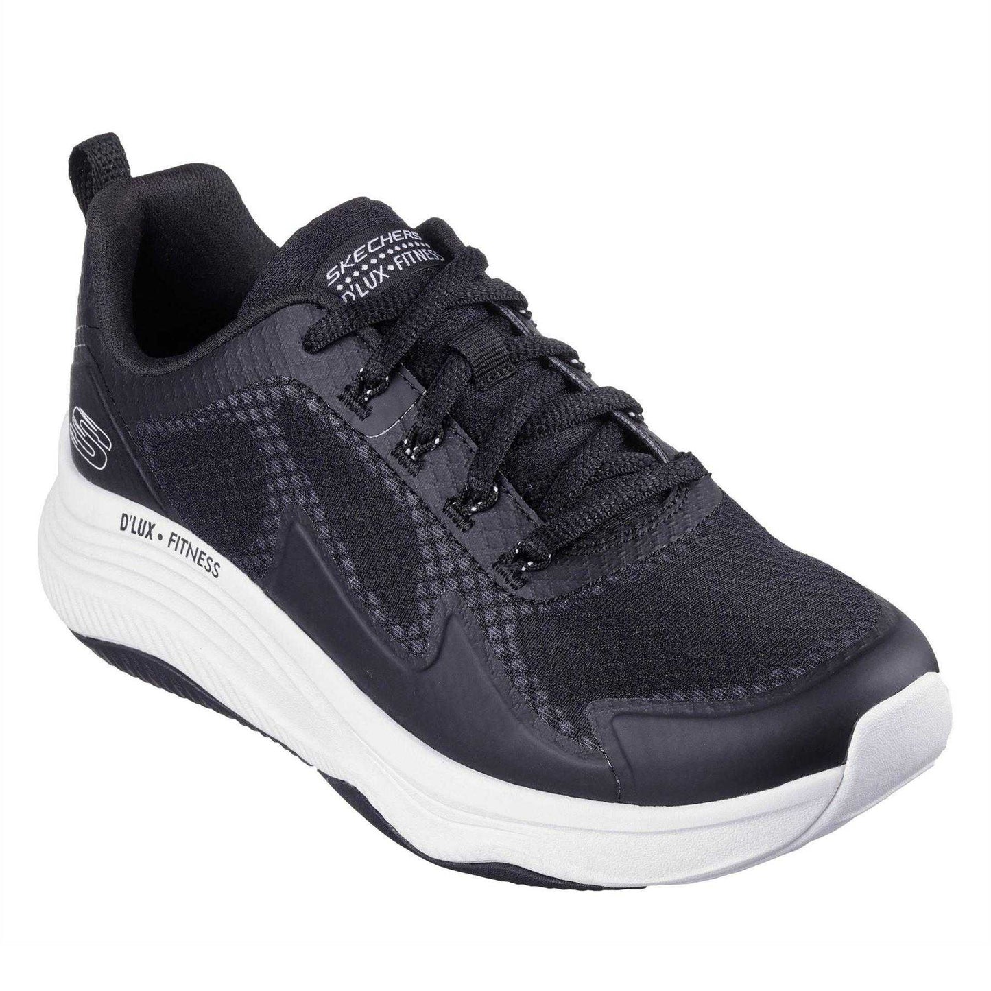Black-White - Front - Skechers Womens-Ladies D´Lux Fitness Running Trainers