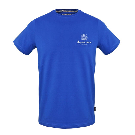Sky - Front - Aquascutum Mens Jersey Crew Neck T-Shirt