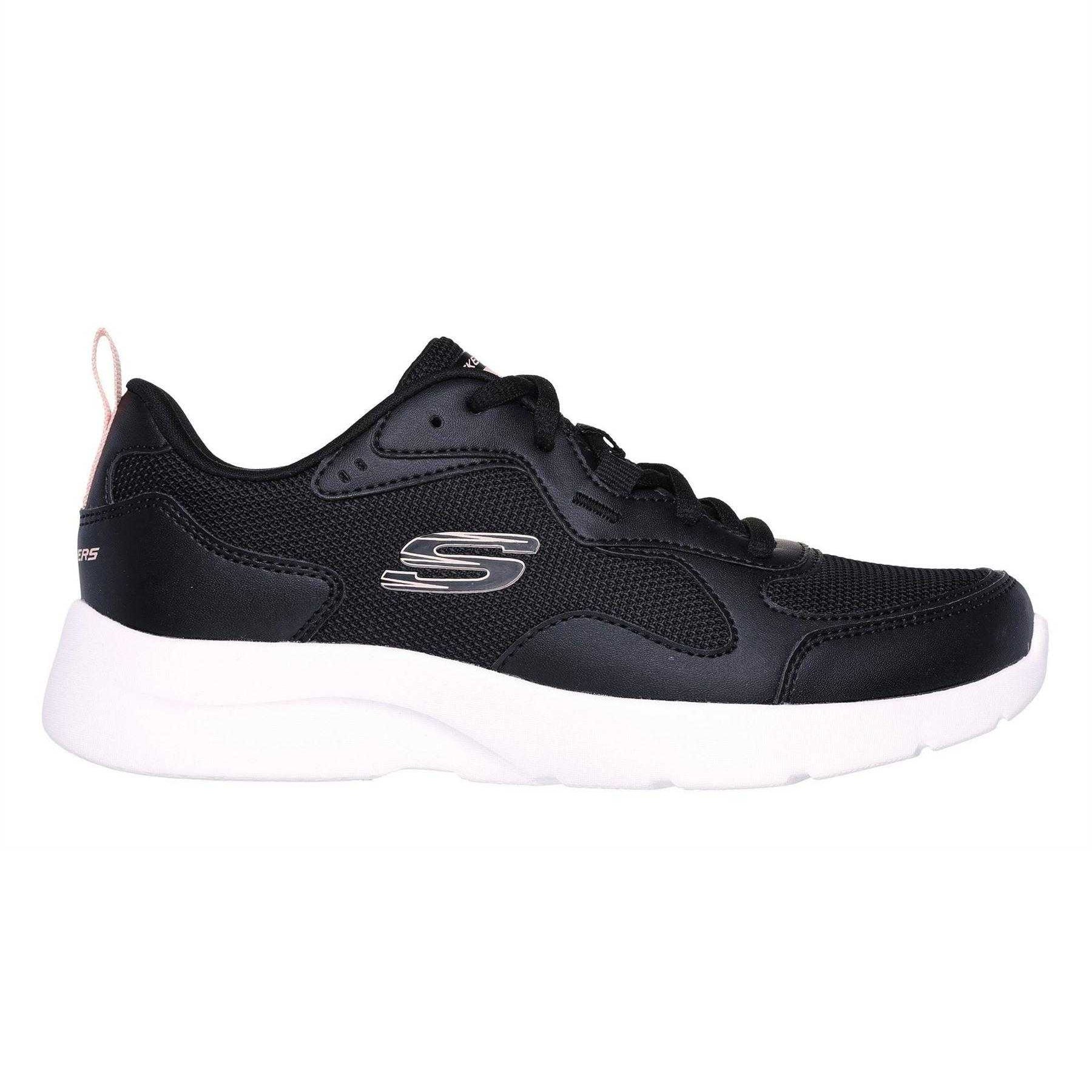 Black-Pink - Side - Skechers Womens-Ladies Dynamight 2.0 Mesh Trainers