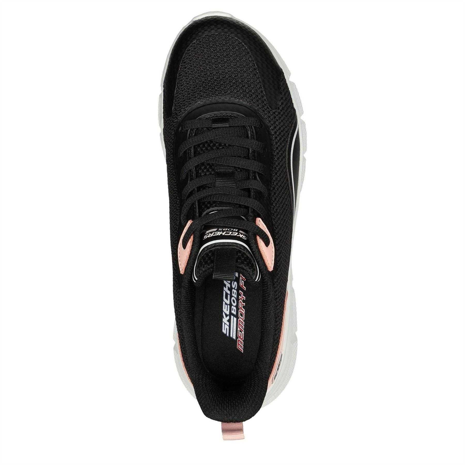 Black-Pink - Lifestyle - Skechers Womens-Ladies Bobs Flex Trainers