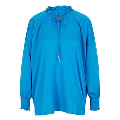 Bright Blue - Front - Boss Womens-Ladies Baratina Silk Blouse