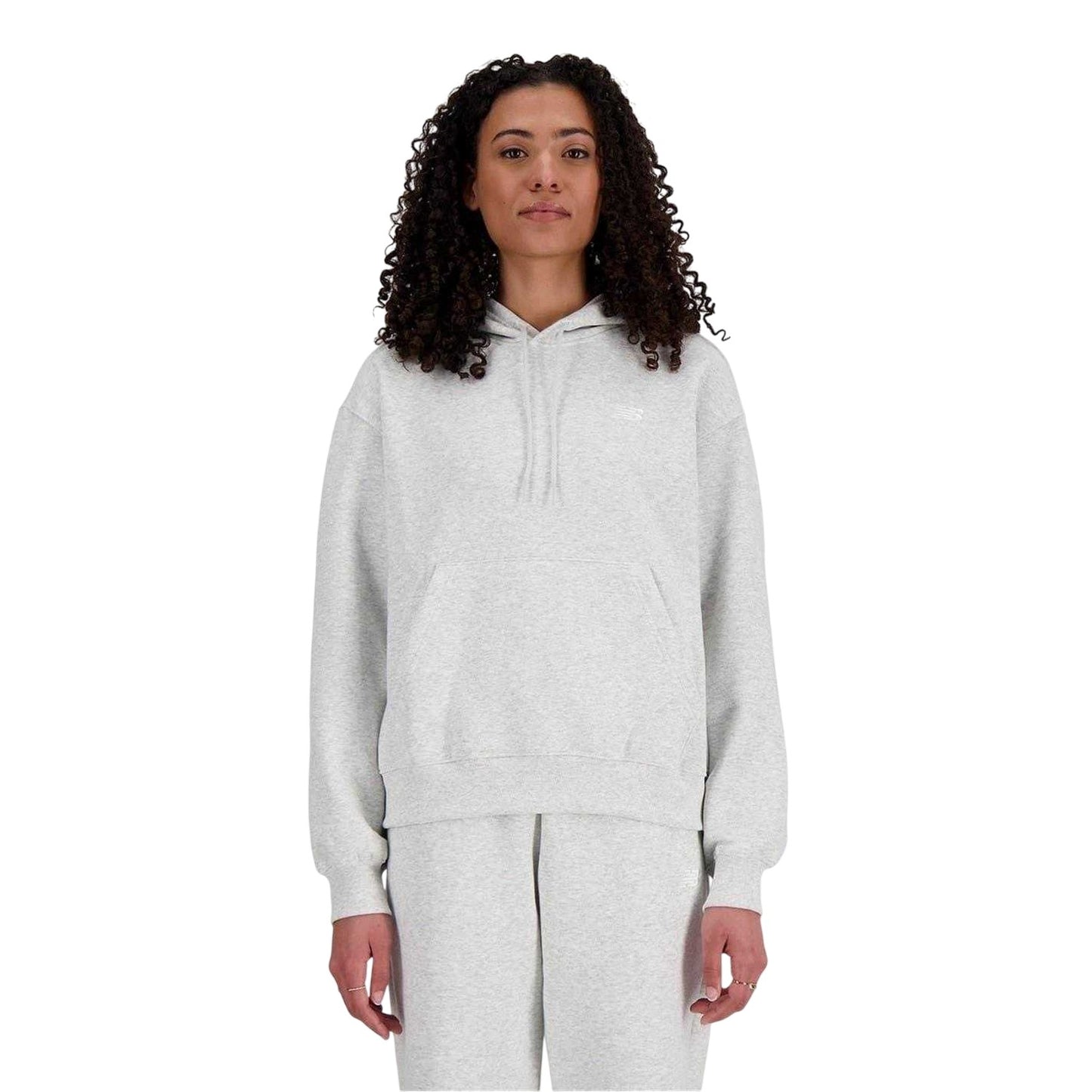 Grey Marl Marl - Front - New Balance Womens-Ladies French Terry Hoodie