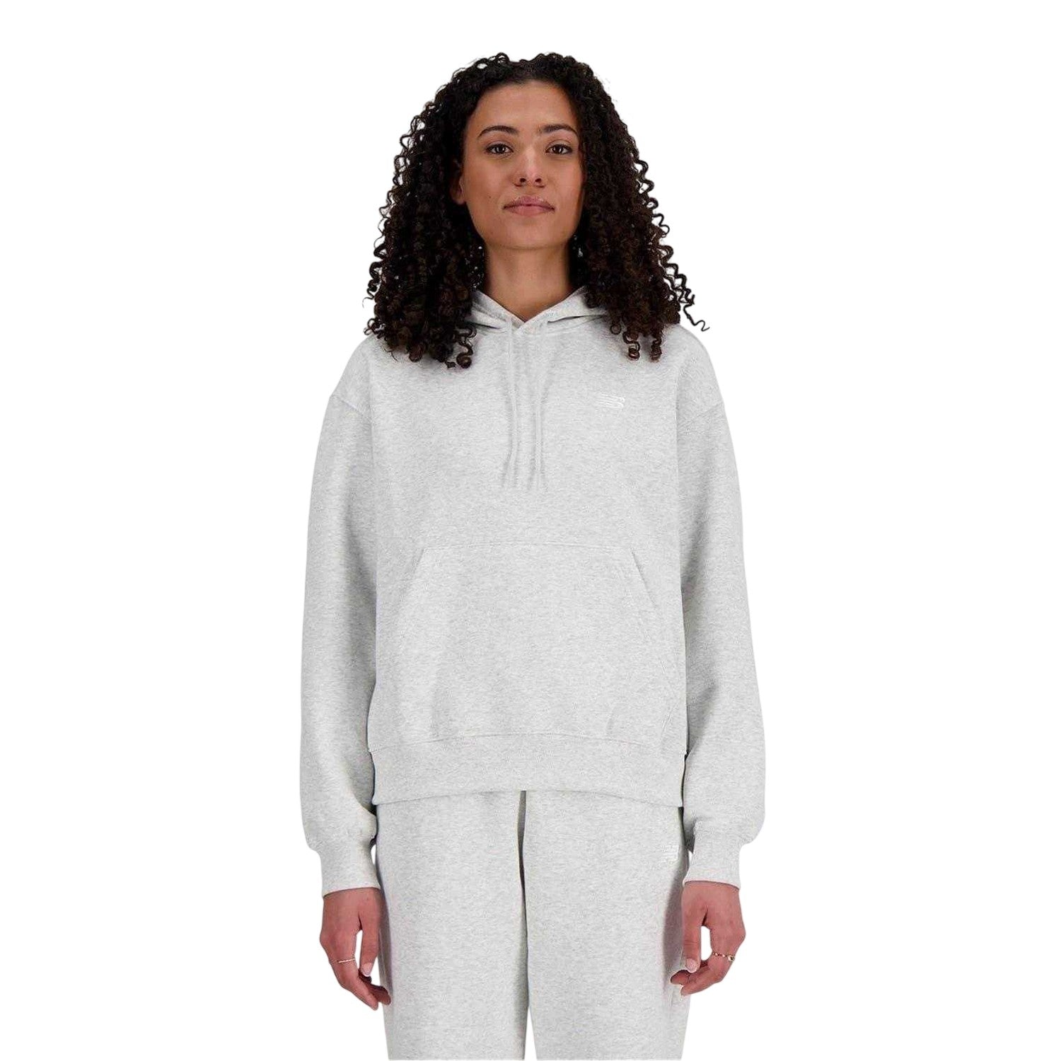 Grey Marl Marl - Front - New Balance Womens-Ladies French Terry Hoodie