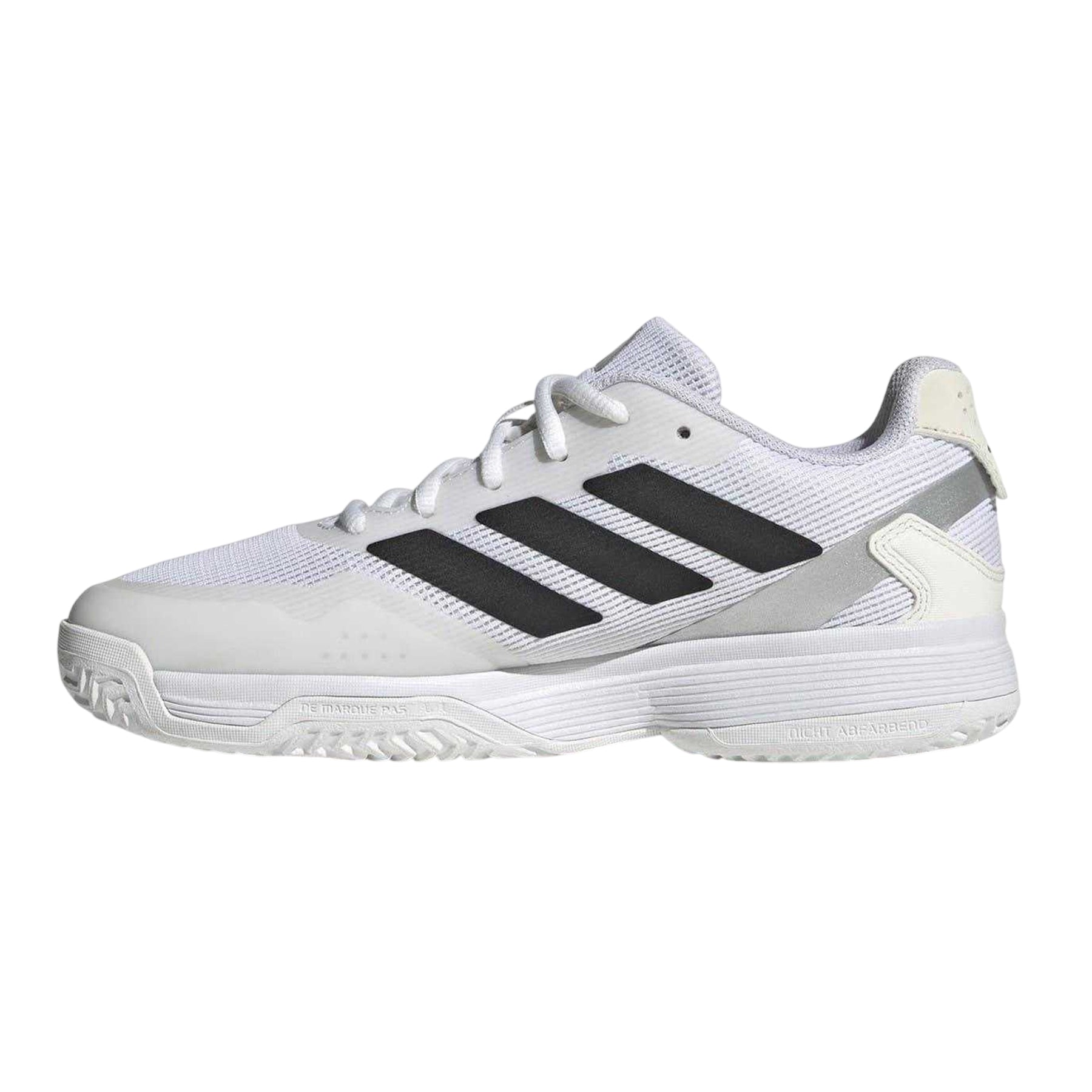 White - Side - Adidas Mens Ubersonic Low Flat Tennis Shoes