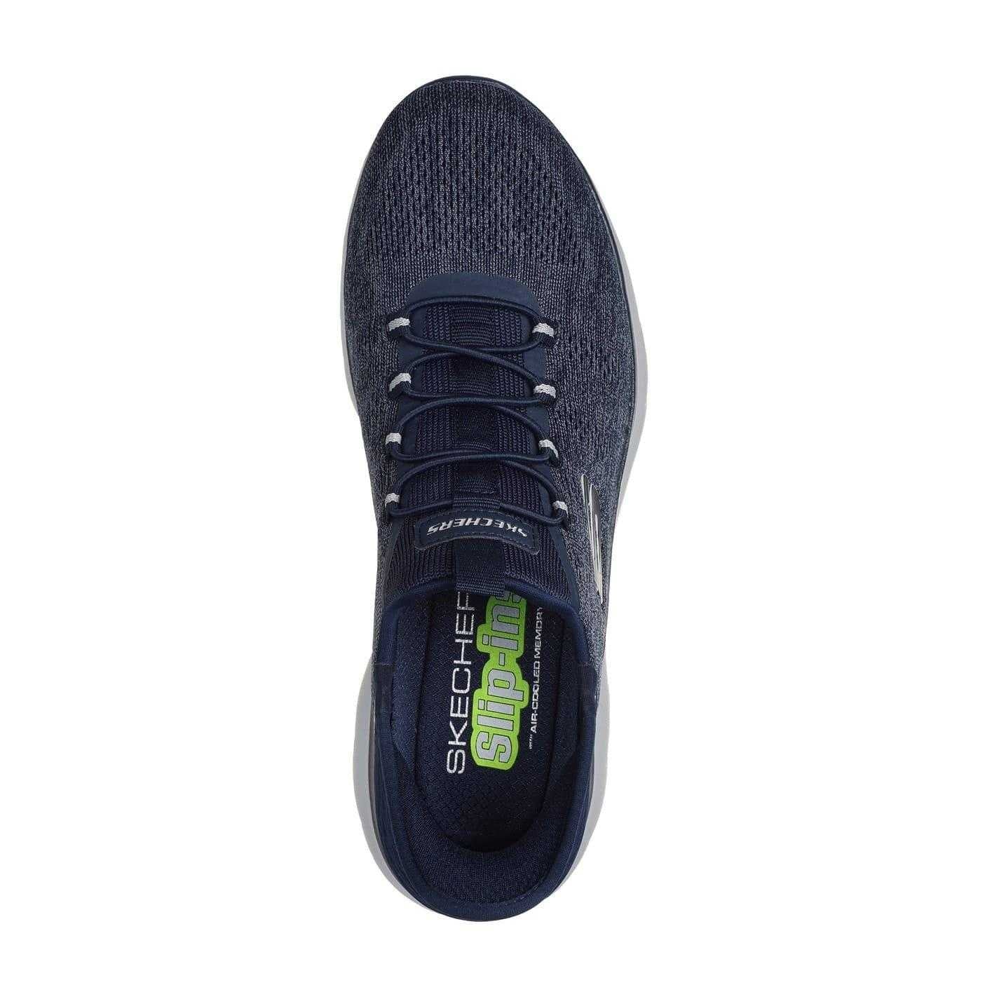 Navy - Pack Shot - Skechers Mens Summits Key Pace Mesh Slip-In Flat Trainers