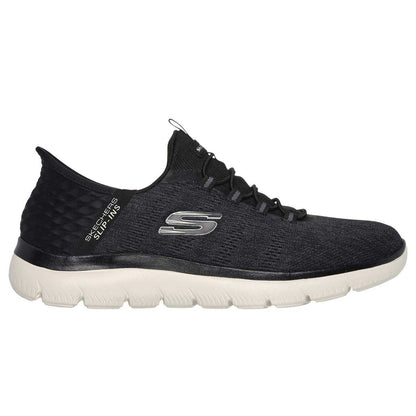 Black - Side - Skechers Mens Summits Key Pace Mesh Slip-In Flat Trainers