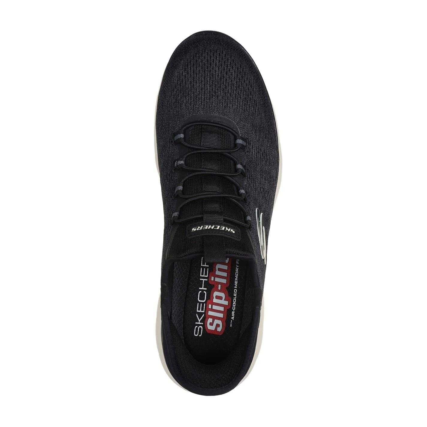 Black - Lifestyle - Skechers Mens Summits Key Pace Mesh Slip-In Flat Trainers