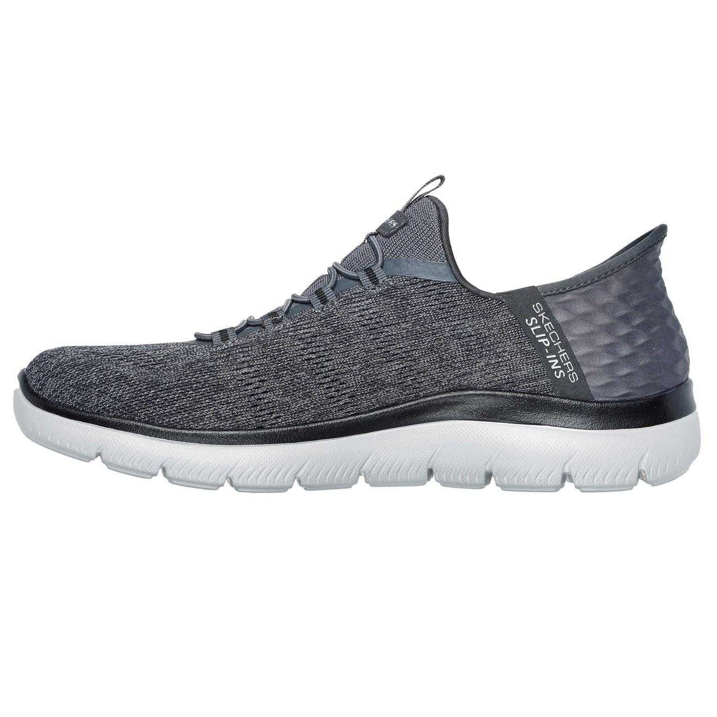 Charcoal - Back - Skechers Mens Summits Key Pace Mesh Slip-In Flat Trainers