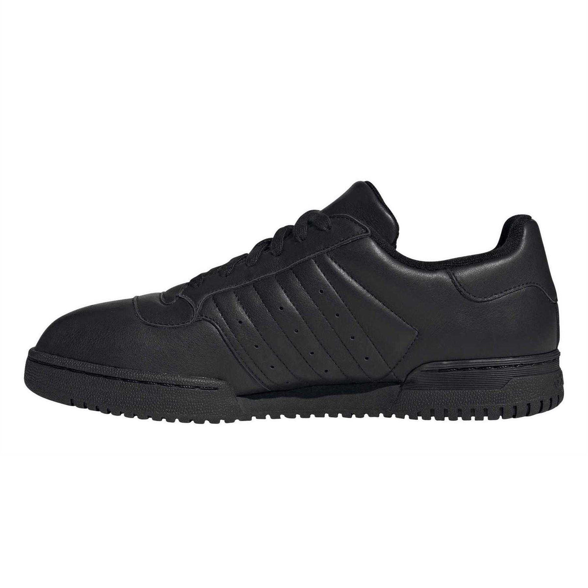 Core Black - Side - Adidas Childrens-Kids Powerphase Leather Trainers