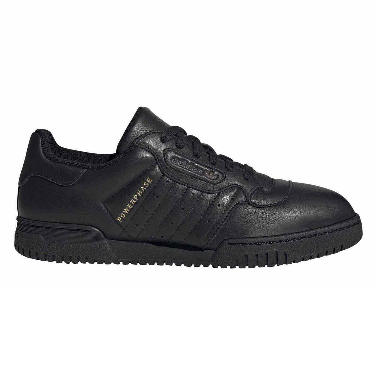 Core Black - Lifestyle - Adidas Childrens-Kids Powerphase Leather Trainers
