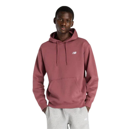 Burgundy - Front - New Balance Mens Regular Long-Sleeved Hoodie