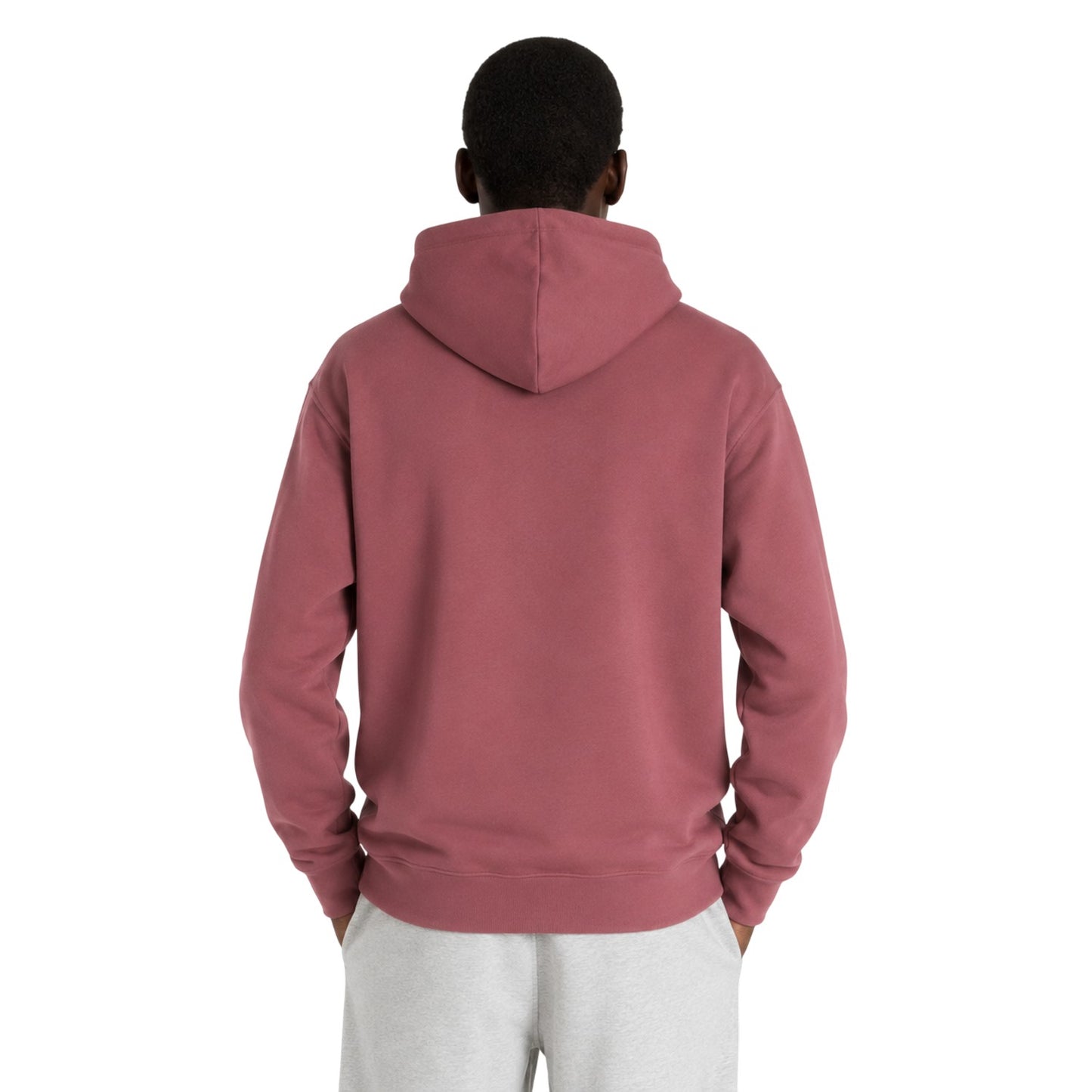 Burgundy - Back - New Balance Mens Regular Long-Sleeved Hoodie