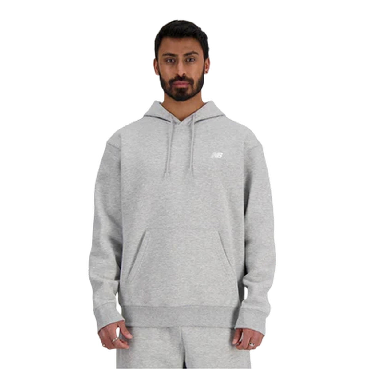 Grey - Front - New Balance Mens Regular Long-Sleeved Hoodie