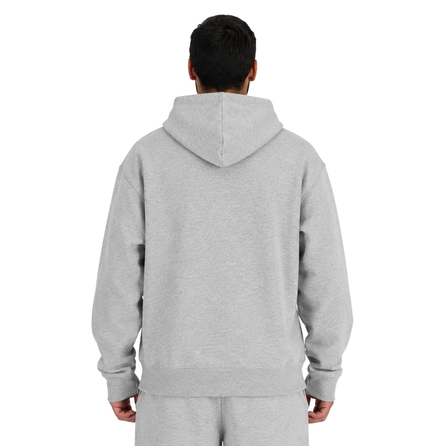 Grey - Back - New Balance Mens Regular Long-Sleeved Hoodie