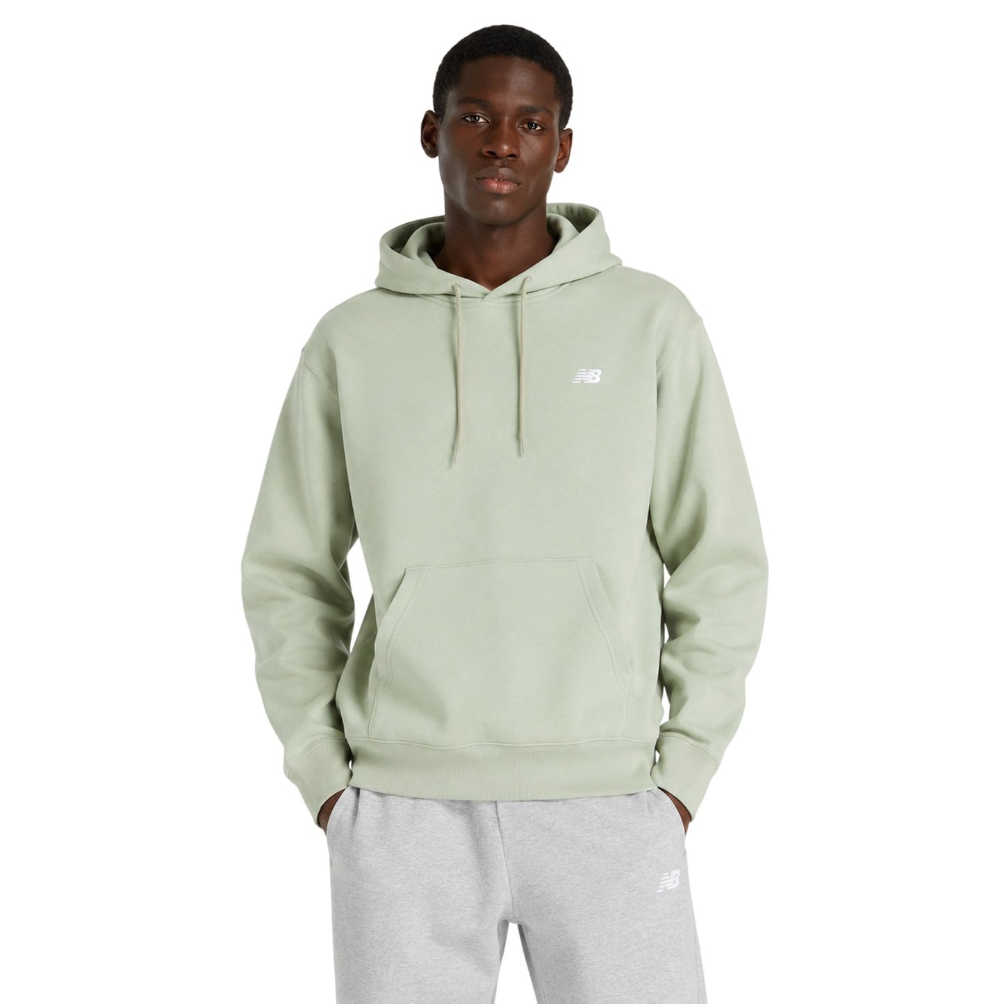 Sage Green - Front - New Balance Mens Regular Long-Sleeved Hoodie
