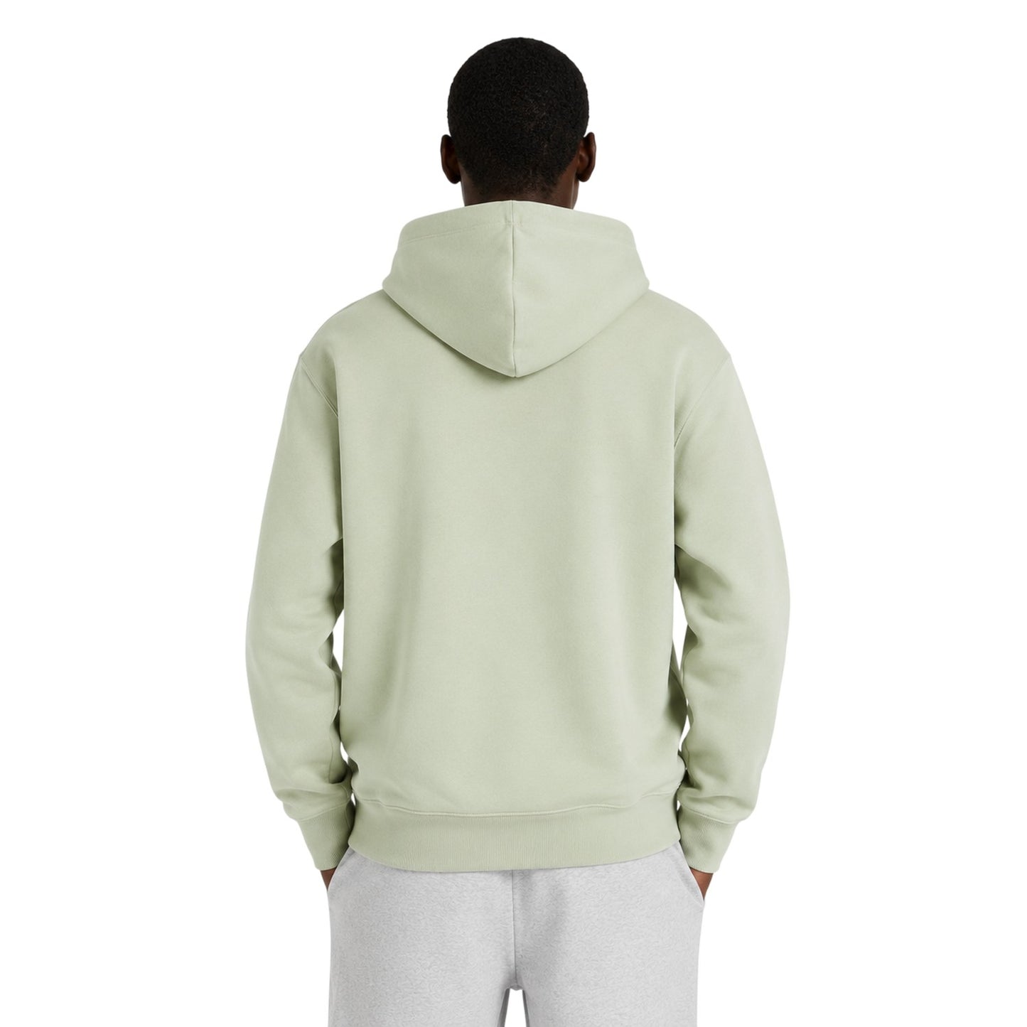 Sage Green - Back - New Balance Mens Regular Long-Sleeved Hoodie