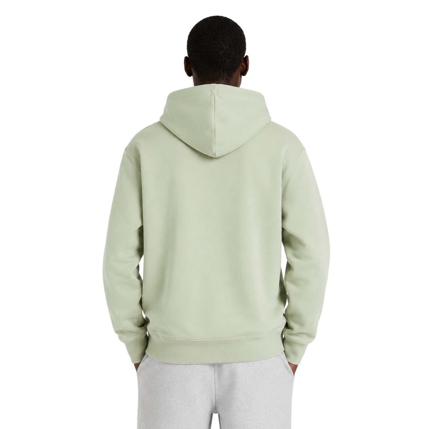 Sage Green - Back - New Balance Mens Regular Long-Sleeved Hoodie