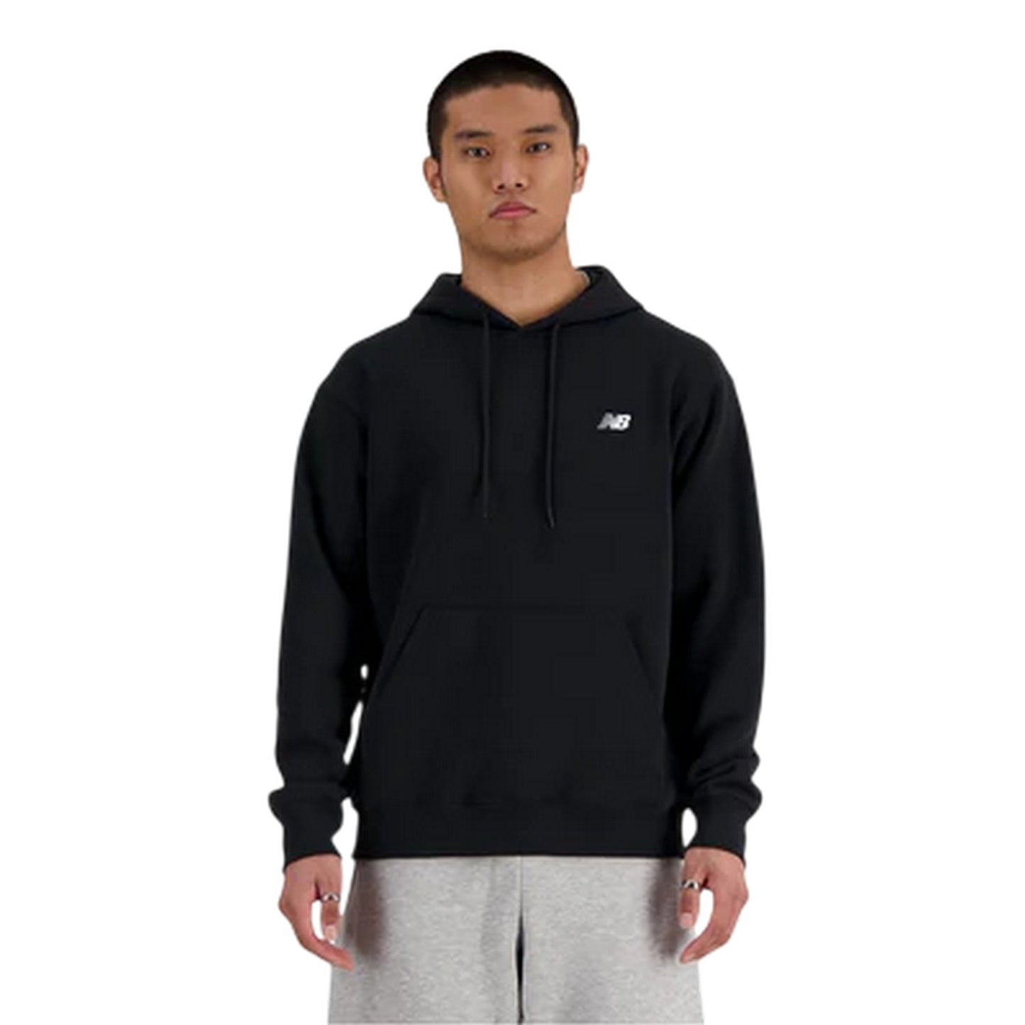 Black - Front - New Balance Mens Regular Long-Sleeved Hoodie