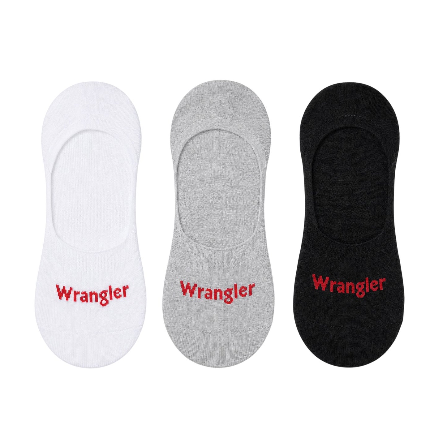 Black - Back - Wrangler Unisex Adult No-Show Socks (Pack of 3)