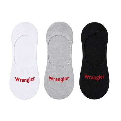 Black - Back - Wrangler Unisex Adult No-Show Socks (Pack of 3)