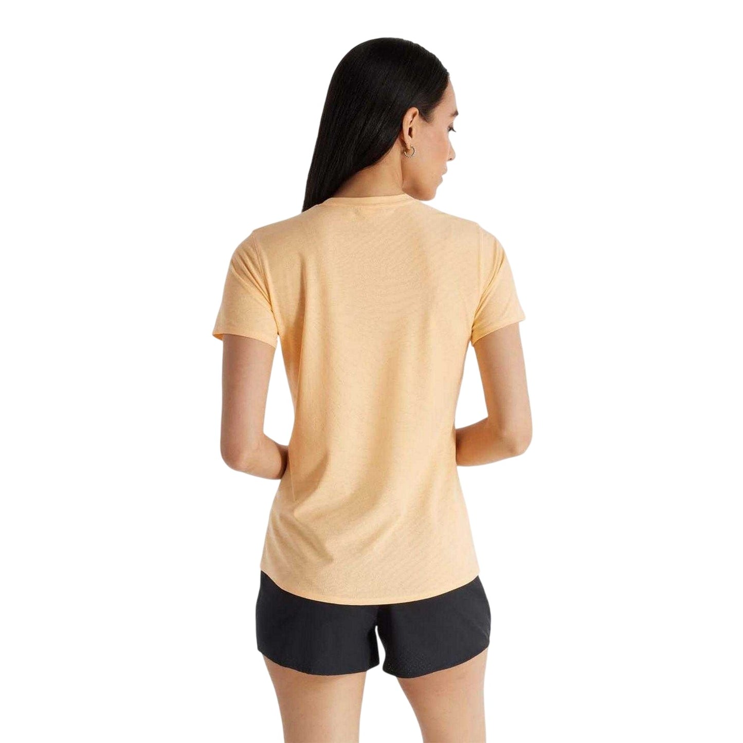Peach - Back - New Balance Womens-Ladies Logo Recycled Slim T-Shirt