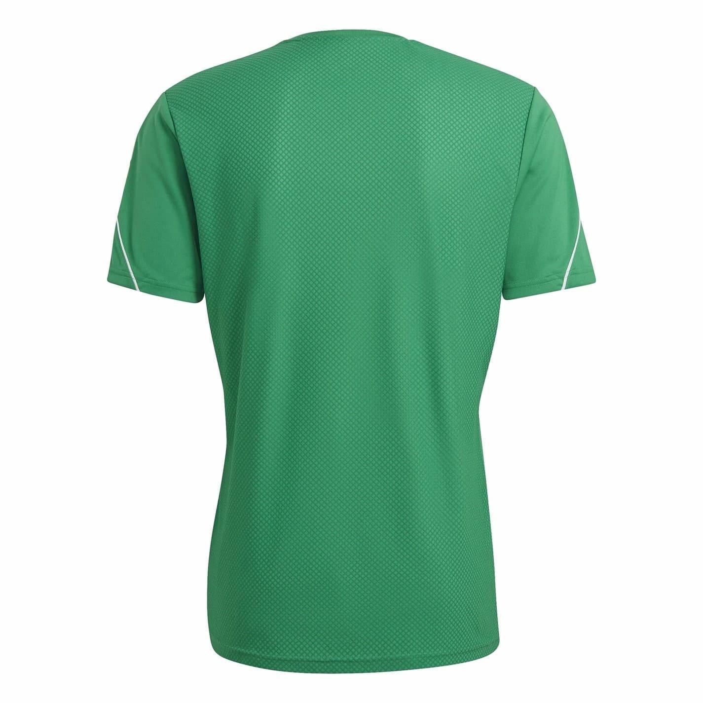 Green-White - Back - Adidas Mens Tiro Jersey V Neck Training T-Shirt