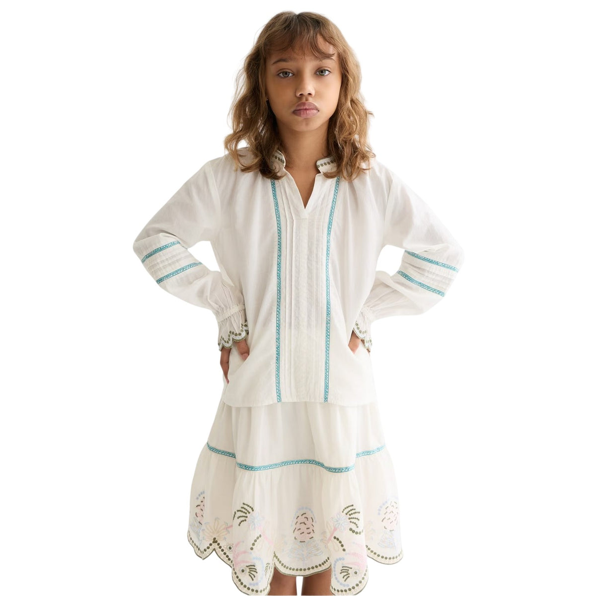 Cream - Front - Scotch And Soda Girls Long-Sleeved Blouse