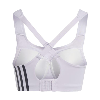 Silver - Back - Adidas Womens-Ladies Impact High Support Training Sports Bra