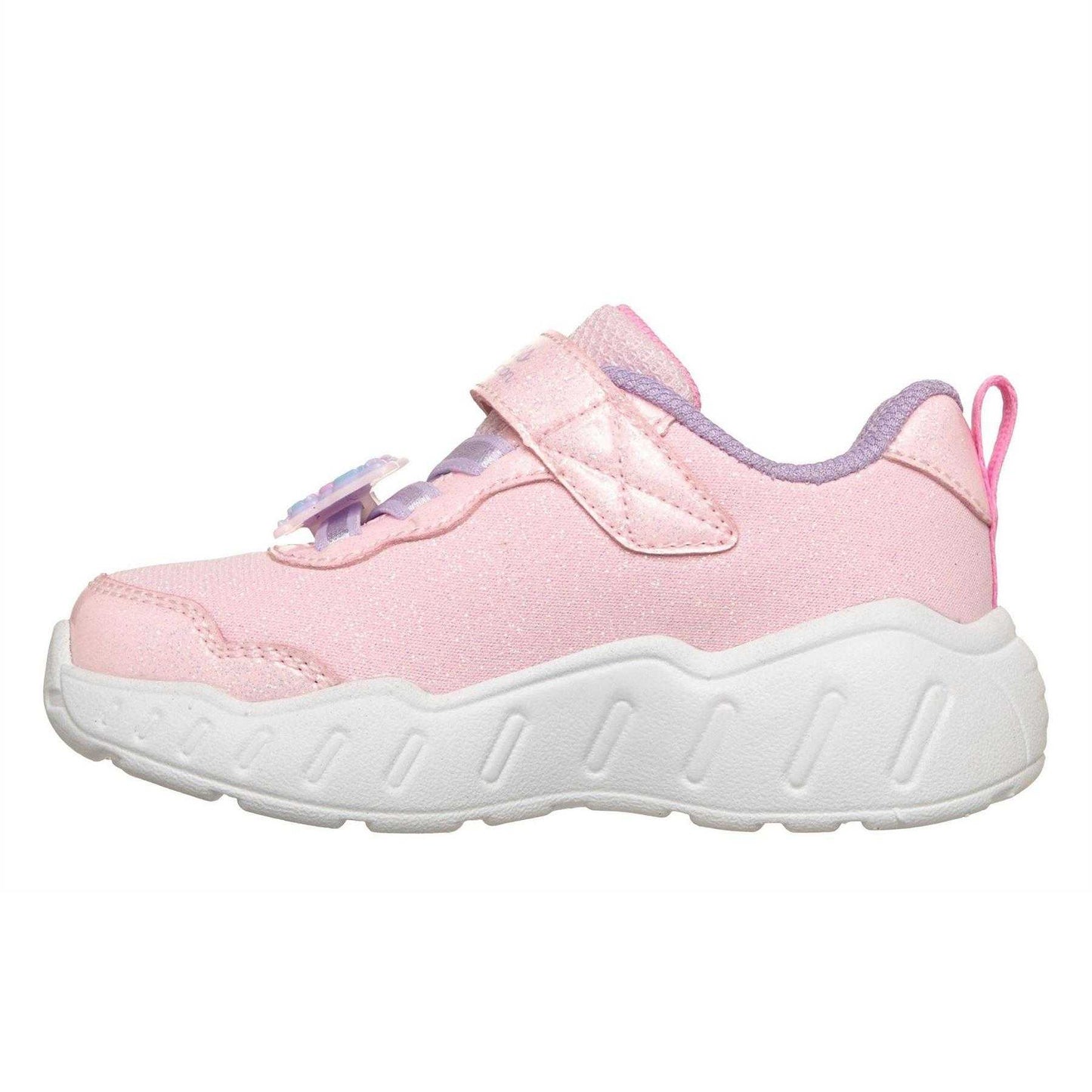 Pink - Back - Skechers Girls Butterfly Light Up Trainers