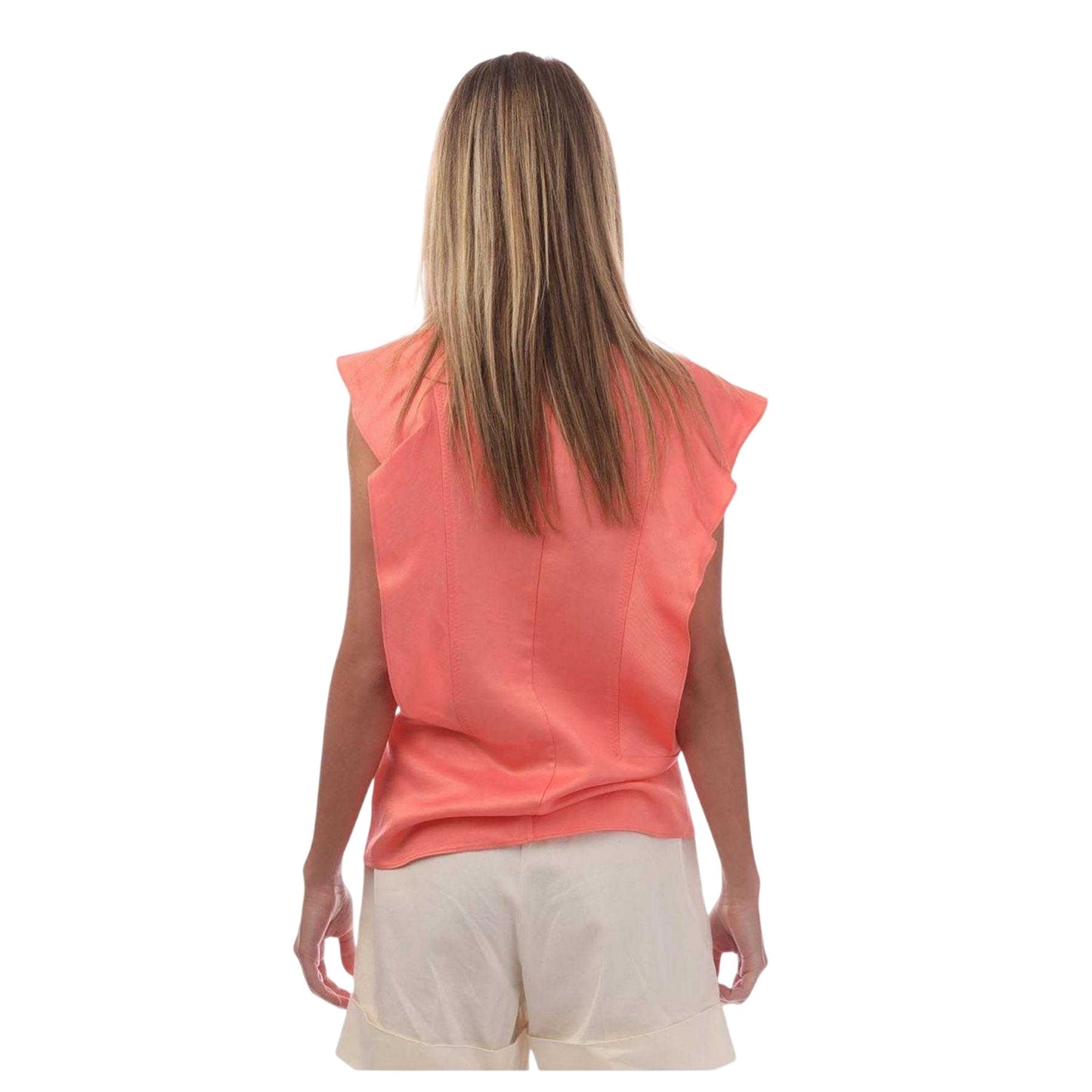 Coral - Back - Boss Womens-Ladies Bileina Flutter Blouse