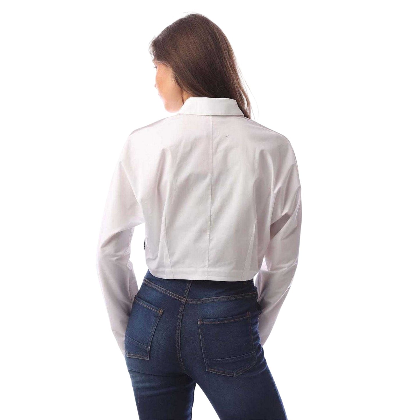 White - Back - Hugo Womens-Ladies Etsoukie Cropped Blouse