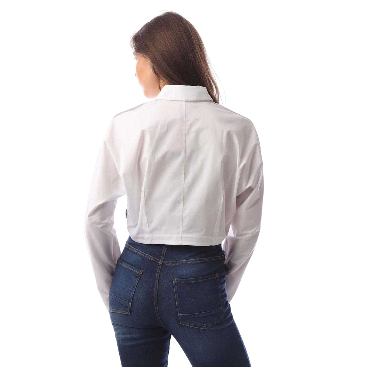 White - Back - Hugo Womens-Ladies Etsoukie Cropped Blouse