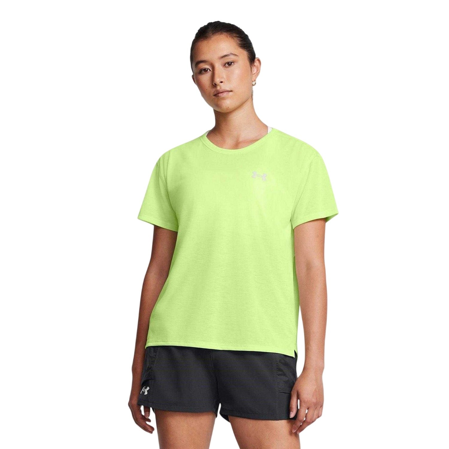 Green - Side - Under Armour Womens-Ladies Performance Short-Sleeved Running T-Shirt