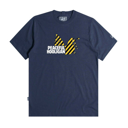 Navy - Front - Peaceful Hooligan Mens Hacienda Dove T-Shirt