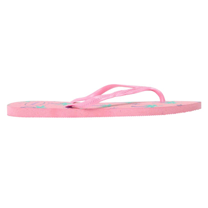 Pink - Front - Havaianas Womens-Ladies Palm Tree Flip Flops