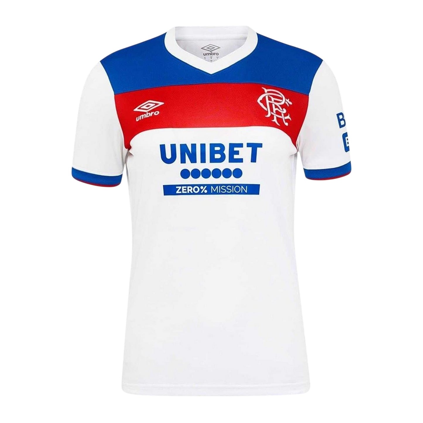 White-Blue - Front - Umbro Womens-Ladies 2025-2026 Rangers FC Away Shirt