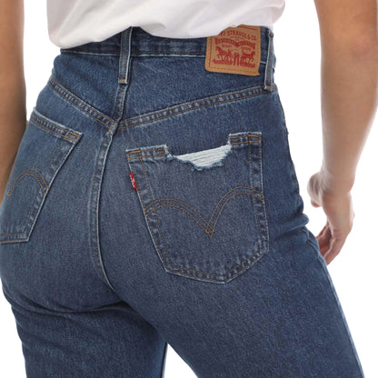 Denim - Side - Levis Womens-Ladies High Waist Mom Jeans