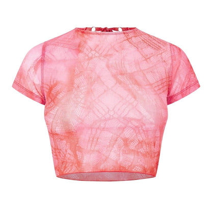 Pink - Front - Roberta Womens-Ladies Einer Cropped Slim Blouse