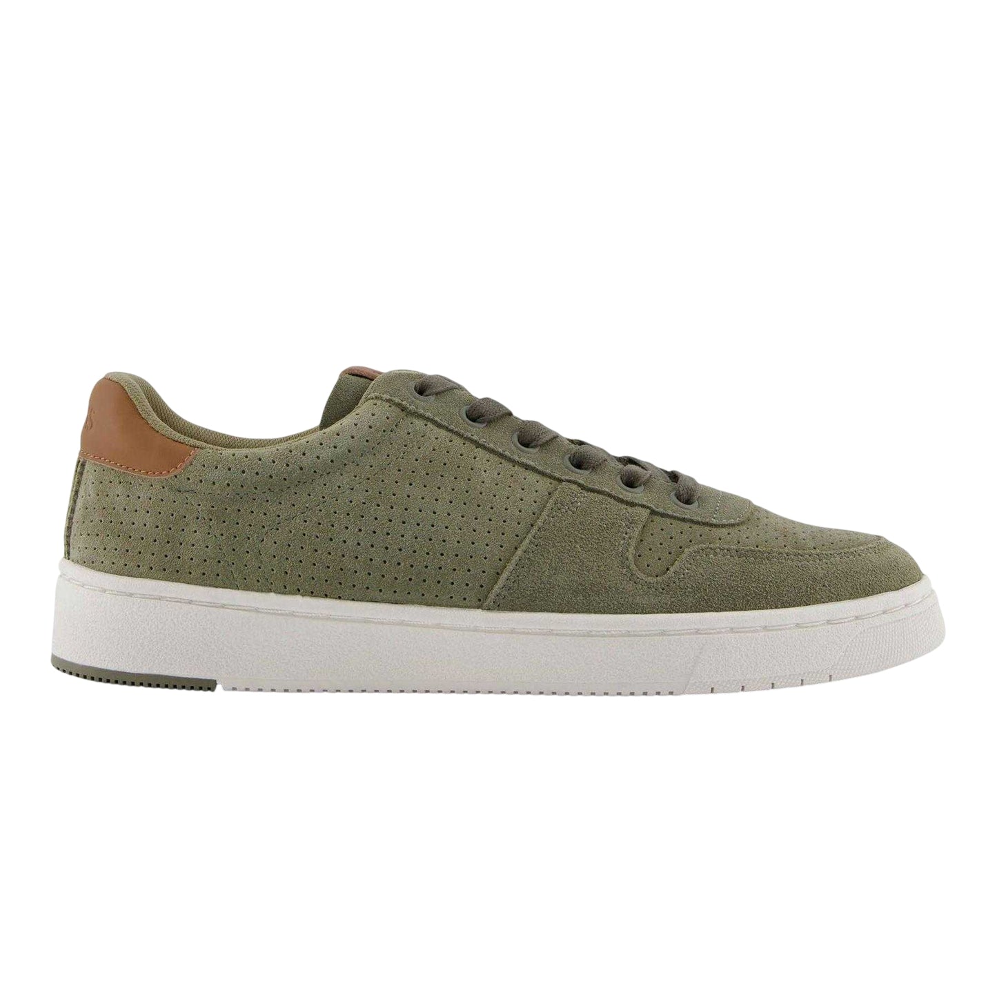 Grey - Side - Toms Mens Trvl Lite Court Perforated Suede Trainers