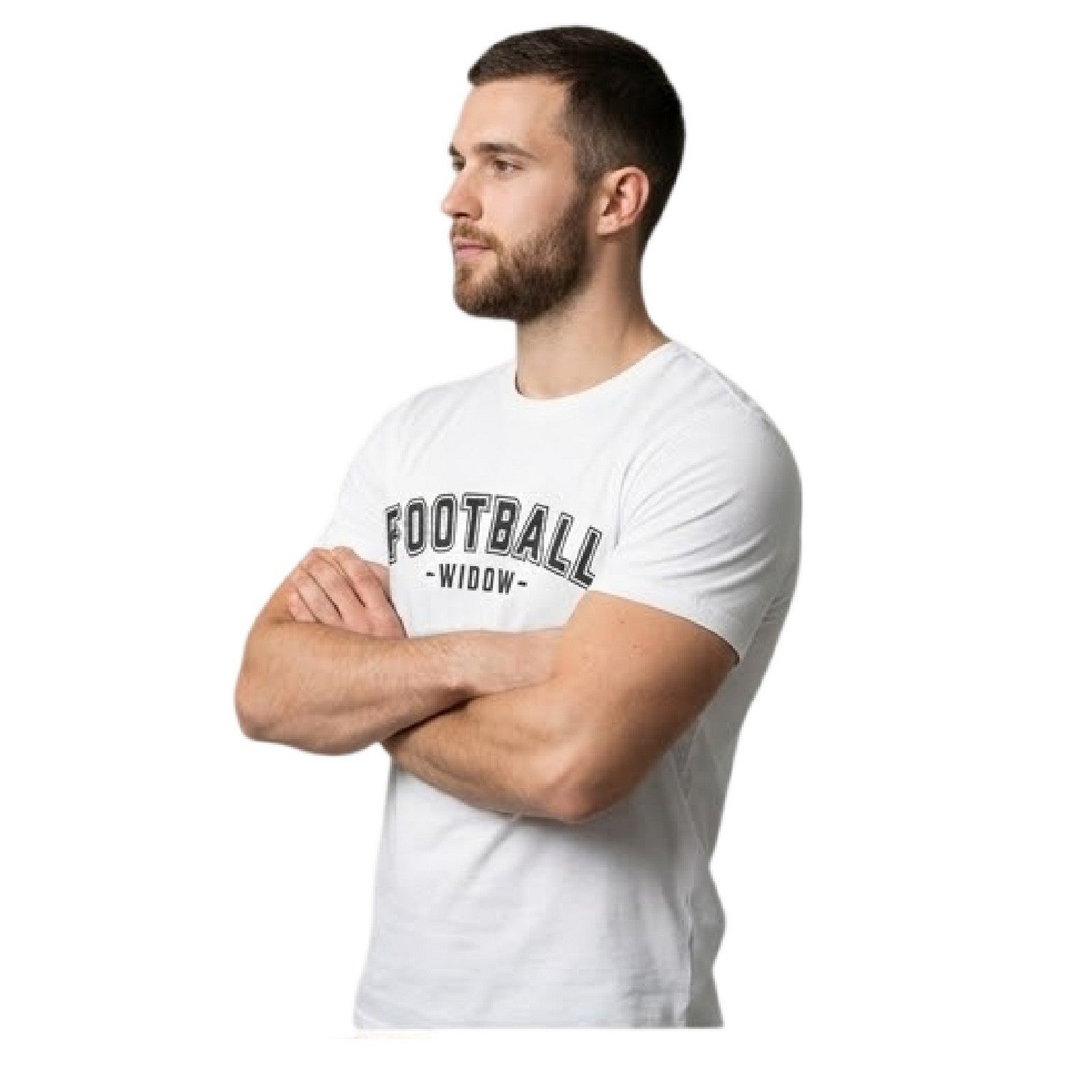 White - Back - AWD Mens Football Widow T-Shirt