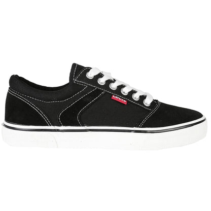 Black - Back - Levis Childrens-Kids Philly Leather Low Trainers