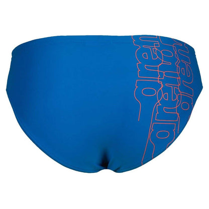 China Blue - Back - Arena Boys Logo Swim Briefs